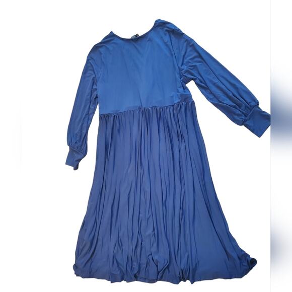 NWT Eloquii Blue Knot Front Pleated Skirt Dress Sz 24 - Picture 11 of 14